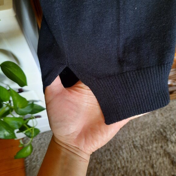 Moral Fiber Criss-Cross Tunic Knit Sweater Dress - Black, Size XS/Jr. M - Picture 6 of 13